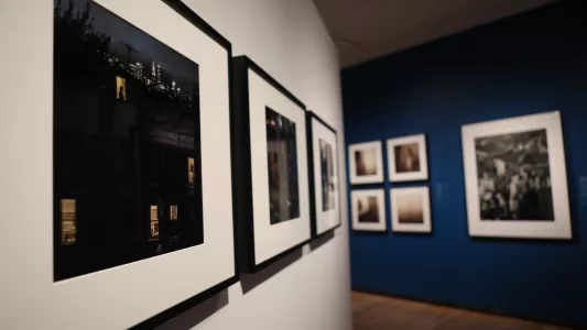 The work of Sally Davies (left) is on display as part of the exhibit.