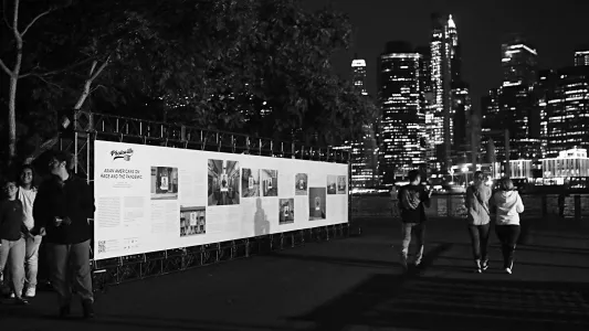 Christina Santucci. Haruka Sakaguchi’s portraits of Asian Americans are laid atop photographs of locations where they experienced racism related to the pandemic.