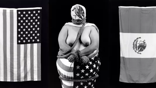 Laura Aguilar, Three Eagles Flying, 1990, Three gelatin silver prints, 24 x 20 inches each.  Courtesy of the Whitney Museum of American Art, New York. Purchase, with funds from the Director's Discretionary Fund. 2019.393a-c.